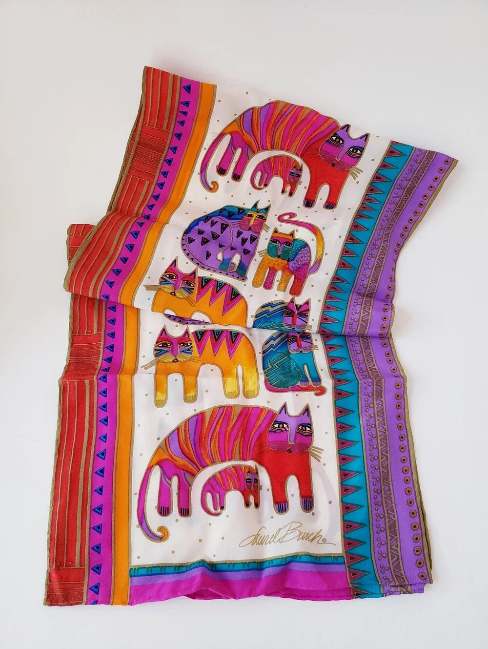 Vintage Laurel Burch Silk Scarf